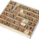 570 Pieces 2 Inch Unfinished Wooden Letters for Crafts Cursive Wood Letters ABCs with Sorting Trays