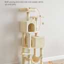 Feandrea Cat Tree, 59.5-Inch Tall Cat Tower, Multi-Level Condo, Beige