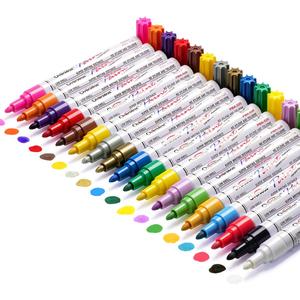 TFIVE Paint Markers Paint Pens, Waterproof Quick Dry and Permanent, Work on Almost Anything, Oil-Based Marker Pen for Rock Painting, Metal, Wood, Plastic, Canvas, Glass, Mugs, Craft - 18 colors