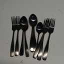 20 Pcs Black Silverware Set, Food-Grade Stainless Steel Flatware Set for 4, Square Cutlery Set, Mirror Polished Tableware Eating Utensils Set for Kitchen, Include Knife Fork Spoon Set,Dishwasher Safe