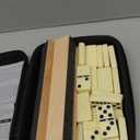 Jumbo Dominos Set for Adults with 4 Wooden Racks/Trays, Double 6 Dominoes Travel Set with Portable Case Double Six Dominoes Set with 4 Tiles Holders, 28 Tiles Dominos Set for Family Board Games