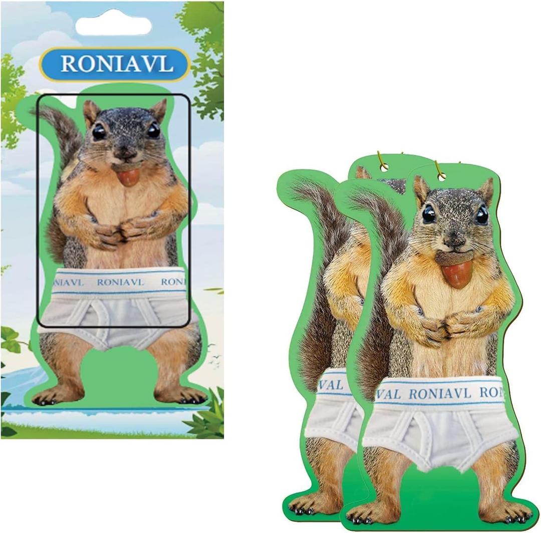 RONIAVL Squirrel in Underpants Deluxe Air Freshener (2Pcs)