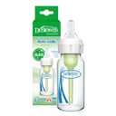 Dr. Brown's AntiColic Options+ Narrow Glass Baby Bottles 4 oz/120 mL, with Level 1 Slow Flow Nipple, 3 Pack 0m+ with Mint 100% Silicone Sleeves, BPAFree