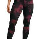 CRZ YOGA Womens Butterlift High Waisted Workout Leggings 25" - Pilates Gym Athletic Yoga Pants Buttery Soft (Medium, Burgundy Tie Dye Flowers)
