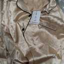 SWOMOG Mens Silk Satin Pajamas Set Long Sleeve Sleepwear Button-Down Pj Two-piece Loungewear with Long Pants, S