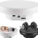 360 Electric Rotating Platform with Type-C Cable, 6.3in / 15lb Motorized Rotating Display for Jewelry Photography Products Live Show Video shoot, Mushroom Rotating Stand for 3D Model Cake White