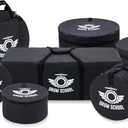 Drum Bags Set 7-pcs, Drum Soft Carrying Cases Set Thick Padded for 10" / 12" Tom, 14" Snare, 16" Floor Tom, 22'' * 18'' Bass, 22" Cymbal, Hardware Bag, Heavy Duty, Durable (Fusion 16)