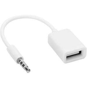 USB to 3.5mm Audio Adapter, USB Female to 3.5mm Male Jack AUX Audio Cable Converter for Car