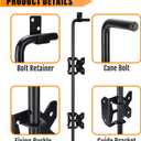 Upgrade 24" Heavy Duty Cane Bolt Gate Drop Rod-Steel Gate Ground Latch Designed for Wood Metal Vinyl Gates or Double Doors Fence-2 Pack