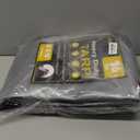 16 Mil Heavy Duty Waterproof Tarps, 8x10 Ft Finished Size Tarps, Premium Tarp with Metal Grommets & Reinforced Edge, Multipurpose Thick Poly Tarp for Car, Boat, Roof, Camping - Silver