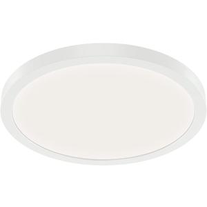 KICHLER Ara 11.03" Modern Minimal Round LED Flush Mount in White, for Damp Indoor Locations, Main Light Source, Integrated LED, Edge-Lit Technology, 1600 Lumens, Dimmable to 10%, 53011WH30