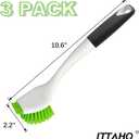 ITTAHO 3 Pack Dish Brush,Dish Scrub Brush, Kitchen Scrub Brush for Cleaning Dishes, Double Sided Bristles Scrubber Cleaner for Dishes,Sink,Pots,Pans,Bathroom Shower,Tile,Tubs
