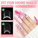 UNA GELLA Nail Tips Square XXL Long: Full Cover Pre-file Square Straight Gel Nail Tips No C Curve for DIY Press On Nails 216PCS, 12 Sizes Gel Nail Extensions Art Salon