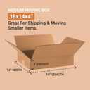 BOX USA 18144 Flat Corrugated Cardboard Box 18" L x 14" W x 4" H, Kraft, For Shipping, Packing and Moving (Pack of 25)