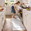 KIMODE Kitchen Mats Cushioned Anti Fatigue,Misty Grey Kitchen Decor 24"x59"