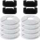 Cat/Pet Water Fountain Filters, 12 Pieces Set Pack of 8 Replacement Filter Fit for 81oz/2.4L, 3 Filtration System with 4 PreFilter Sponges