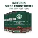 Starbucks K-Cup Coffee Pods, Flavored Hot or Iced Coffee, Mocha, 60 Keurig Pods (EXP 01/09/27)