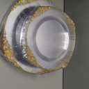 Hioasis 175pcs Clear and Gold Plastic Plates - Elegant Disposable Dinnerware Set Suitable for 25 Guests Include 10.25" Dinner & 7.5" Dessert Plates, Pre-Rolled Silverware Set, Cups for Party & Wedding