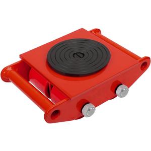 Machinery Mover 6T 13200LB Capacity Machinery Skate 4 Wheels Dolly Skate Roller with 360 Degree Rotation Cap for Warehouse Workshop Factory, Red