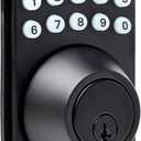Amazon Basics Electronic Keypad Deadbolt Door Lock with Auto Lock, Touch-Control Keyless Entry, Customizable User Codes, Traditional Design, Matte Black, 1-Pack