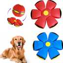 2 Pack Flying Saucer Ball for Dogs, Pet Flying Discs Toys, Interactive Dog Disc Saucer Ball Toy, Dogs Games Toys for Medium Large Dogs Pet and Kids Outdoor Sports Exercise No Light
