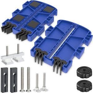 Featherboard for Table Saws, Router Tables & Band Saws  Kickback Prevention & Precision Feed Control Accessory for Safer Cutting Woodworking Tools  Dual-Leg Base with Flexible Arms, Blue & 2Packs