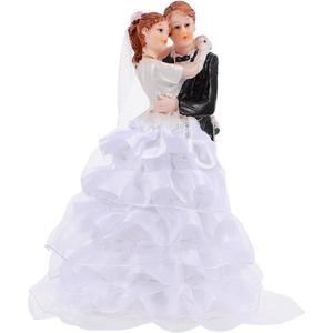 Bride and Groom Wedding Cake Toppers Modern Elegant Couple Figurine Ornament for Cake Decoration, Rustic Topper for Wedding, Desk Decoration