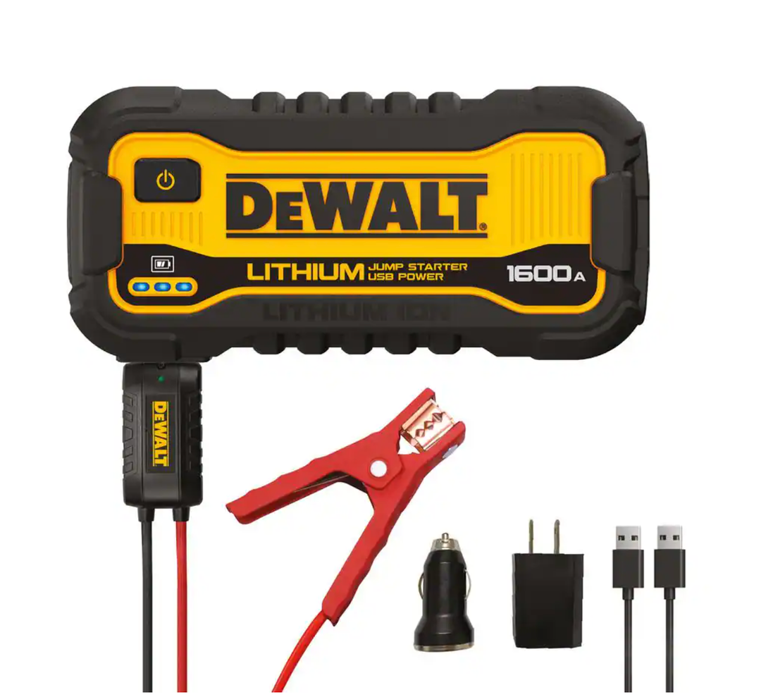 1600 Peak Amp Lithium Jump Starter with USB Power Bank