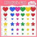 625Pcs Foam Stickers,5Sheets Glitter Heart Star Shape Stickers Colorful Self Adhesive Sticker for Scrapbooking Crafts Art DIY Greeting Card Home Decor Party Supplies(Valentine's Day Style)
