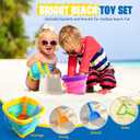 Beach Toys Collapsible Sand Toys Foldable Sand Buckets Set 6 pcs with Shovels Silicone Sand Pails for Beach, Pool, Travel, Fishing, Beach Essentials for Summer