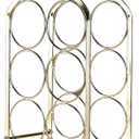 Drincarier Countertop Wine Rack - 6 Bottle Freestanding Modern Gold Metal Small Wine Rack - 3 Tier Tabletop Wine Holder Stand for Cabinet, Pantry, Wine Bottle Storage