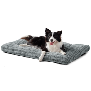 FURTIME Washable Dog Bed Large Sized Dogs, Deluxe Dog Crate Beds Comfy Fluffy Kennel Pad Anti-Slip Pet Sleeping Mat, Machine Washable Dogs Pillow, 35"x23"x3.5", Gray
