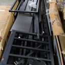 High Loft Bed Metal Bed Frame with Stairs Built-in Shelves and Wardrobe, Side Grid Rack, Light, Charging Station and Desk