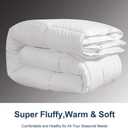 ACCURATEX Duvet Insert Queen Comforter - 400GSM Fluffy Down Alternative Fill Hotel Collection Heavyweight Comforter, Warm Thick Duvet for Fall Winter, 8 Corner Tabs - Machine Washable,White,90x90