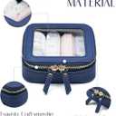 Popvibe Clear Makeup Bag Travel Cosmetic Case Transparent Toiletry Bag with Zipper, Portable Make Up Organizer Traveling Compact Car Bag for Essentials