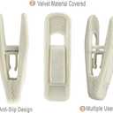 Velvet Hangers Clips, 20 Pack Ivory Pants Hanger Velvet Clips, Strong Hanger Clips Perfect for Thin Felt Hangers