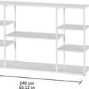 55 Long Narrow Sofa Table,Industrial Console Table with 8 Shelves Behind Couch,Display Shelf for Entry Way,Hallway,Corridor,Living Room,Foyer(White, 55.1211.8131.5)