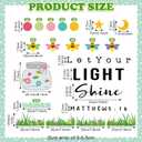 Kosiz 96 Pcs Let Your Light Shine Church Bulletin Board Religious Christian Classroom Bulletin Board Wall Decor Firefly Jar Cutouts for Sunday School Classroom Supplies Wall Decor