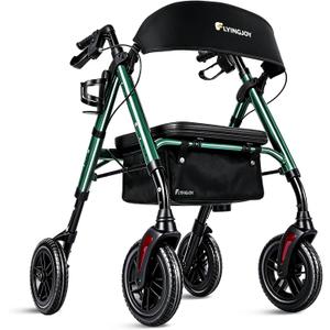 Foldable Rollator Walkers for Seniors with Seat,4 Wheel Rolling Walker
300lb Sturdy Frame|Hand Anti-tip brakes|Adjustable height|8" All-Terrain Wheels|padded seat|7.5" backrest|Tool-Free Assembly