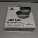 HONGBAKE 8 Inch Round Cake Pan Set for Baking with 60 Pieces Parchment Paper, Nonstick Deeper Circle Cake Pans Set of 2, Layer Cake Tin, Cheesecake Mold, Huty Duty - Grey