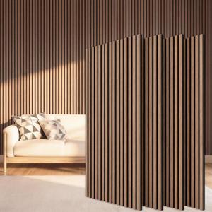 TONOR Wood Slatwall Panels, 4 Pack 47.2" x 23.6"/ 120 x60cm(31ft) Acoustic Wall Panels, Wood Slat Acoustic Panels for Noise Cancelling and Decoration, Living Room, Bedroom, Office, Walnut