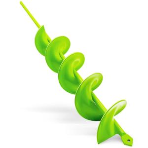 3x24-Inch Garden Auger Drill Bit for Planting and Post Hole Digging - Upgraded Spiral Design, Solid Shaft - Hex Driver Drill Compatible (Green)