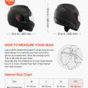 VEVOR Full Face Motorcycle Helmet DOT Approved, Dual Visor & Interchangeable Lens, Smart Street ABS Helmet Comfortable Motocross Helmet, Fit for Youth & Adults, XX-Large (Black, XXL)
