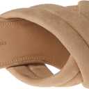 Amazon Essentials Women's Crossover Heeled Sandal with Padded Straps and Memory Foam Insole (12, Beige Faux Microsuede)