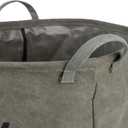 Danya B. LY952 Decorative Collapsible Portable Fabric Laundry Basket - Foldable Canvas Clothes Hamper with Handles - Khaki Green, 15 inches x 15 inches x 20 inches