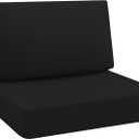 idee-home Outdoor Cushions for Patio Furniture, Waterproof Deep Seat Replacement Cushions for Hampton Bay Chairs, Garden, Lawn, Backyard, Deck, 28.5 x 28.5 Inch, Black