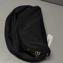 Spacious Nylon Crossbody Bag Bum Bag Handbags Wallets Purses Trendy Shoulder Bag for Women (Black)