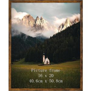 Giftgarden 16x20 Picture Frame Rustic Brown, 16 by 20 Thin Poster Photo Frame for Wall Display, Single