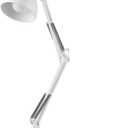 Globe Electric 52024 28" Swing Arm Architect Desk Lamp, Matte White, Rotary Switch on Shade, Partially Adjustable Arm, Modern Lighting for Bedroom or Office, Timeless, Indoor Lights (With Base)