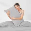 Cozy Bliss Cooling Pillow Cases for Hot Sleepers, Q-Max>0.4, Queen Size Set of 2, Pillowcases for Hair and Skin, Soft & Silky Pillow Covers with Envelope Closure,Gift, Light Grey, 20x30 Inches